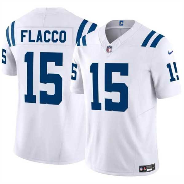 Men & Women & Youth Indianapolis Colts #15 Joe Flacco White 2024 F.U.S.E. Vapor Limited Stitched Jersey